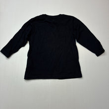 Load image into Gallery viewer, Unisex KID, black cotton long sleeve tee / top, EUC, size 1,  