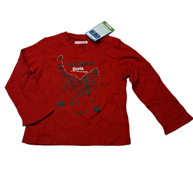 Boys La Compagnie Des Petits, cotton long sleeve tee / top, tiger, NEW, size 1-2,  
