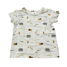 Load image into Gallery viewer, Unisex Target, organic cotton blend tee / top, jungle animals, EUC, size 000,  