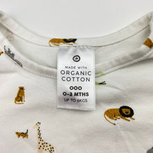 Load image into Gallery viewer, Unisex Target, organic cotton blend tee / top, jungle animals, EUC, size 000,  