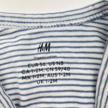 Load image into Gallery viewer, Unisex H&amp;M, organic cotton bodysuit / romper, EUC, size 0000,  