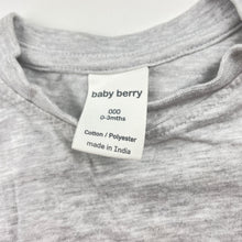 Load image into Gallery viewer, Unisex Baby Berry, grey marle long sleeve tee / top, GUC, size 000,  