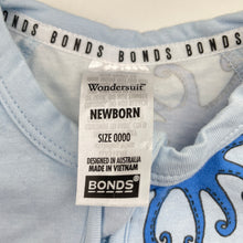 Load image into Gallery viewer, Unisex Bonds, zip wondersuit / zippy / romper, octopus, EUC, size 0000,  