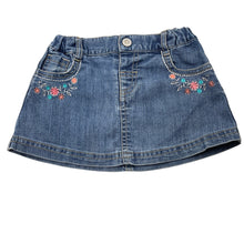 Load image into Gallery viewer, Girls Target, embroidered stretch denim skirt, adjustable, GUC, size 0,  