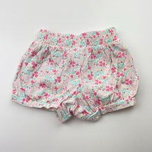 Load image into Gallery viewer, Girls Dymples, floral cotton shorts, elasticated, EUC, size 000,  
