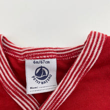 Load image into Gallery viewer, Boys Petit Bateau, red cotton romper, dragon, GUC, size 00,  