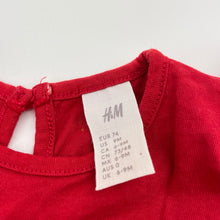 Load image into Gallery viewer, Girls H&amp;M, red cotton casual dress, hearts, GUC, size 0, L: 38.5cm