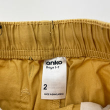 Load image into Gallery viewer, Boys Anko, yellow cotton shorts, elasticated, GUC, size 2,  