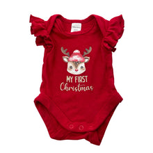 Load image into Gallery viewer, Girls Baby Berry, cotton Christmas bodysuit / romper, EUC, size 0000,  