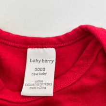 Load image into Gallery viewer, Girls Baby Berry, cotton Christmas bodysuit / romper, EUC, size 0000,  