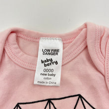 Load image into Gallery viewer, Girls Baby Berry, pink cotton singletsuit romper, EUC, size 0000,  