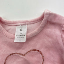 Load image into Gallery viewer, Girls Target, pink velour &amp; tulle dress, sequins, EUC, size 00, L: 35cm