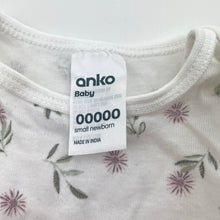 Load image into Gallery viewer, Girls Anko, floral cotton singletsuit / romper, EUC, size 00000,  