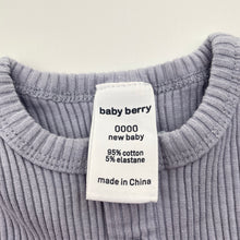 Load image into Gallery viewer, Girls Baby Berry, ribbed stretchy long sleeve top, GUC, size 0000,  