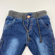 Load image into Gallery viewer, Boys Best Kids, lined denim pants, elasticated, GUC, size 6 months,  