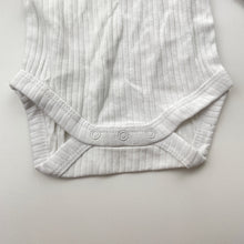 Load image into Gallery viewer, Unisex Baby Berry, ribbed organic cotton bodysuit / romper, EUC, size 0000,  