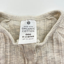 Load image into Gallery viewer, Unisex Target, ribbed organic cotton blend zip romper, EUC, size 000,  