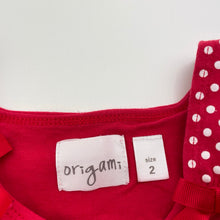 Load image into Gallery viewer, Girls Origami, stretchy summer top, flamingo, GUC, size 2,  