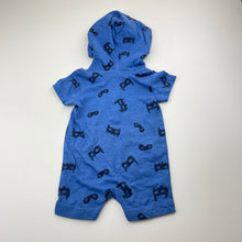 Load image into Gallery viewer, Boys Tiny Little Wonders, blue hooded romper, NEW, size 000,  