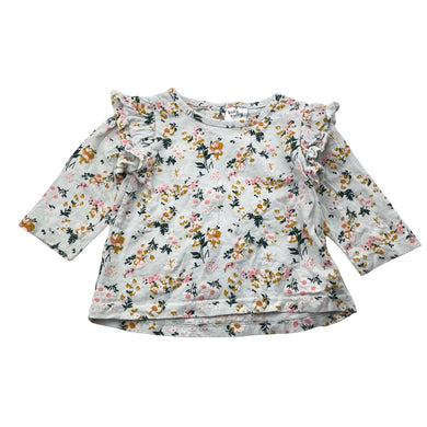 Girls Baby Berry, floral cotton long sleeve top, GUC, size 00,  