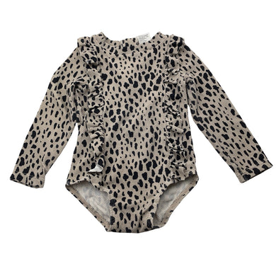 Girls Dymples, long sleeve swim one-piece, FUC, size 0,  