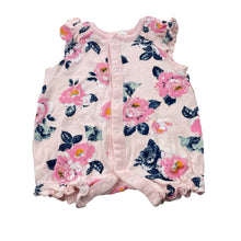 Load image into Gallery viewer, Girls Baby Berry, floral cotton summer romper, EUC, size 000,  