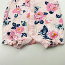 Load image into Gallery viewer, Girls Baby Berry, floral cotton summer romper, EUC, size 000,  
