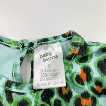 Load image into Gallery viewer, Girls Baby Berry, stretchy animal print romper dress, GUC, size 0,  