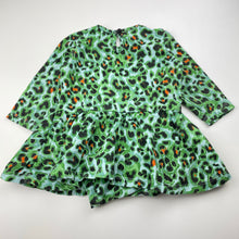 Load image into Gallery viewer, Girls Baby Berry, stretchy animal print romper dress, GUC, size 0,  