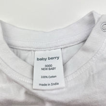 Load image into Gallery viewer, Unisex Baby Berry, white cotton long sleeve top, EUC, size 0000,  
