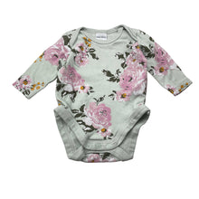 Load image into Gallery viewer, Girls Baby Berry, floral cotton bodysuit / romper, GUC, size 000,  