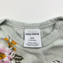 Load image into Gallery viewer, Girls Baby Berry, floral cotton bodysuit / romper, GUC, size 000,  