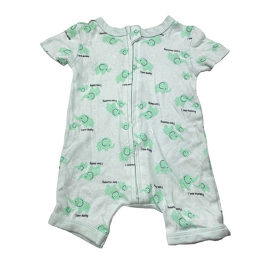 Unisex Baby Berry, soft cotton zip romper, elephants, EUC, size 0000,  