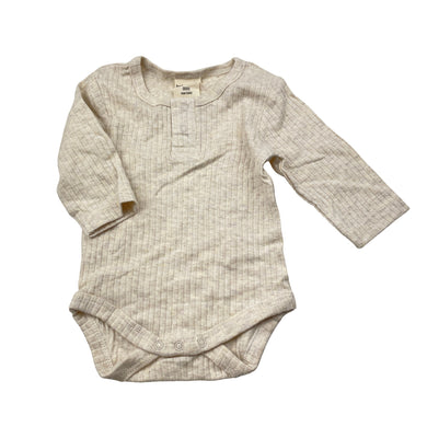 Unisex Baby Berry, ribbed organic cotton bodysuit / romper, EUC, size 0000,  