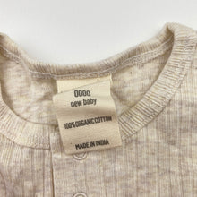 Load image into Gallery viewer, Unisex Baby Berry, ribbed organic cotton bodysuit / romper, EUC, size 0000,  
