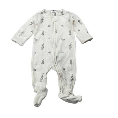 Unisex Target, stretchy organic cotton blend zip coverall / romper, EUC, size 0000,  