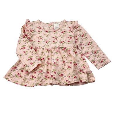Girls LAURA ASHLEY, pink floral long sleeve top, EUC, size 12 months,  