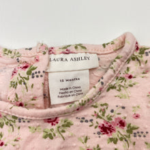 Load image into Gallery viewer, Girls LAURA ASHLEY, pink floral long sleeve top, EUC, size 12 months,  
