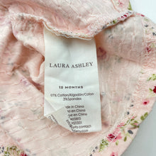 Load image into Gallery viewer, Girls LAURA ASHLEY, pink floral long sleeve top, EUC, size 12 months,  