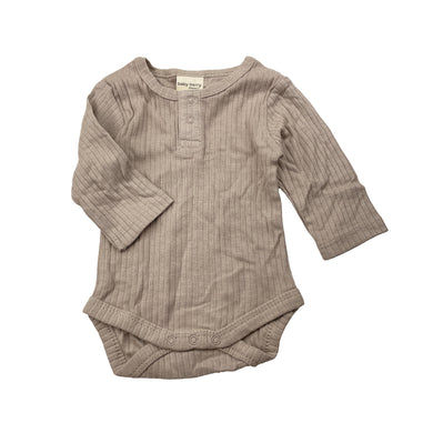 Unisex Baby Berry, ribbed organic cotton bodysuit / romper, EUC, size 0000,  