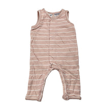 Load image into Gallery viewer, Girls Baby Berry, pink &amp; white stripe stretchy romper, GUC, size 0000,  