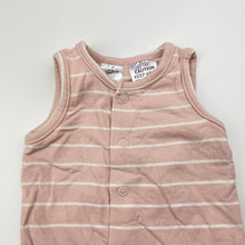Load image into Gallery viewer, Girls Baby Berry, pink &amp; white stripe stretchy romper, GUC, size 0000,  