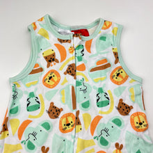 Load image into Gallery viewer, Unisex Baby Berry, lightweight cotton sleeping bag, jungle animals, GUC, size 00,  