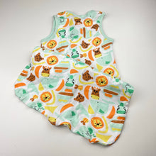 Load image into Gallery viewer, Unisex Baby Berry, lightweight cotton sleeping bag, jungle animals, GUC, size 00,  
