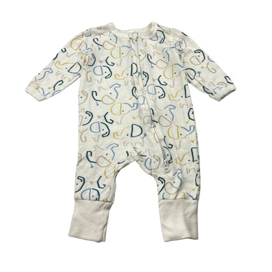 Unisex Baby Berry, stretchy zip coverall, elephants, EUC, size 0000,  
