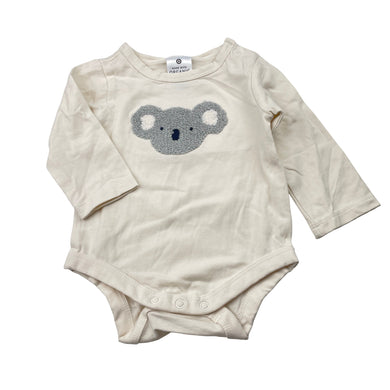 Unisex Target, organic cotton blend bodysuit / romper, koala, EUC, size 0000,  