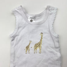Load image into Gallery viewer, Unisex Dymples, cotton singlet top, giraffes, EUC, size 0000,  