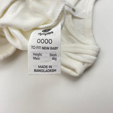 Load image into Gallery viewer, Unisex Dymples, organic cotton singletsuit romper, EUC, size 0000,  