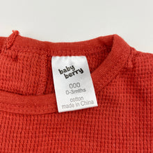 Load image into Gallery viewer, Unisex Baby Berry, waffle cotton romper, EUC, size 000,  