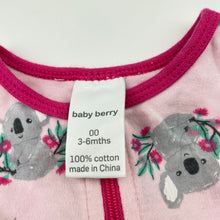 Load image into Gallery viewer, Girls Baby Berry, cotton zip romper, koalas, GUC, size 00,  